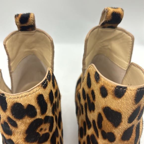 Sole Society leopard cow hair ankle pull on boots pointy leopard print SZ 5.5 - Picture 15 of 16